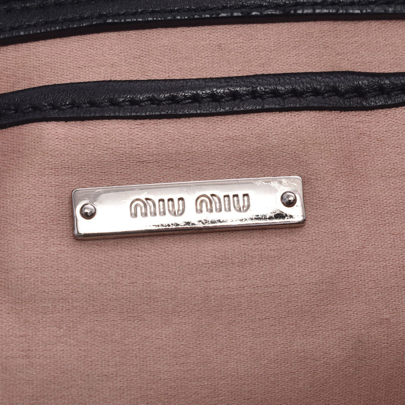 MIUMIU Miu Miu Materasse Crystal Handbag Black Silver Metal Fittings Ladies Nappa Leather 3WAY Bag B Rank Used Ginzo