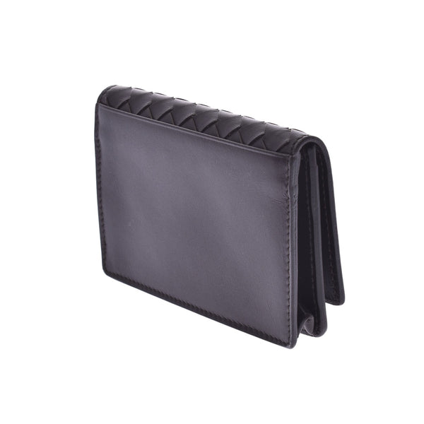 Bottega Veneta interlace chart business card dark brown Unisex leather card case