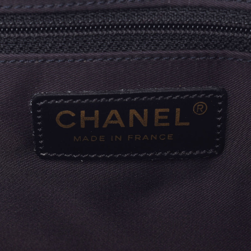 CHANEL 香奈儿新旅行线手提包 MM 黑色中性尼龙 / 皮革手提包 A 级二手银藏