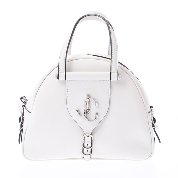 Jimmy Choo Jimmy Choo Velen boowing / 2WAY bag white silver metallic ladies calf handbag a