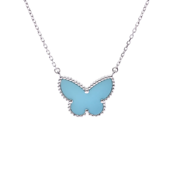 Van Cleef & Arpels Van Cleef & Arpels Lucky Alhambra Papillon Necklace Women's K18WG/Turquoise Necklace A Rank Used Ginzo