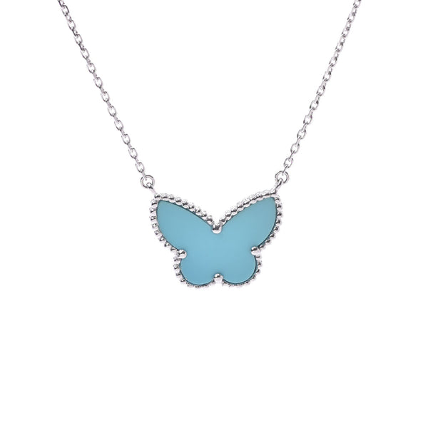 Van Cleef & Arpels Van Cleef & Arpels Lucky Alhambra Papillon Necklace Women's K18WG/Turquoise Necklace A Rank Used Ginzo