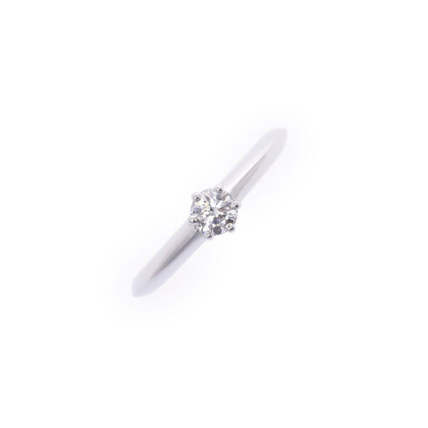 Tiffany＆Co。TiffanySolitere Ring 0.18CT H-VS1-EX女士PT950/Diamond Ring/ring A等级二手Ginzo