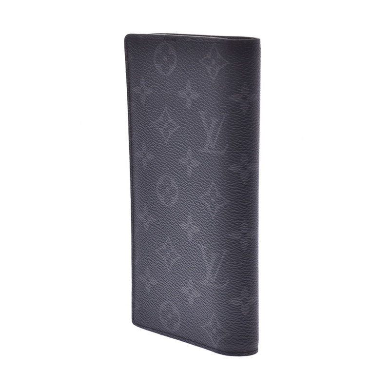 LOUIS VUITTON Monogram Eclipse Portofeuil Brother Black / Gray M61697 Men's Monogram Eclipse Canvas Long Wallet A Rank Used Ginzo