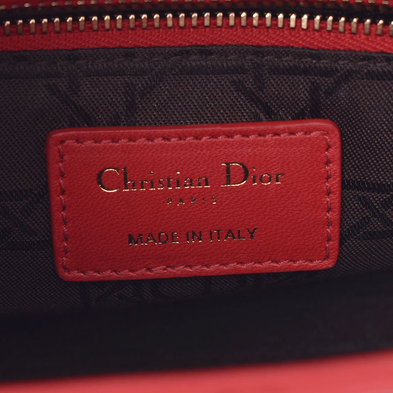 Christian Dior クリスチャンディオール レディディオール 赤 ゴールド金具 レディース ラムスキン 2WAYバッグ Aランク 中古 銀蔵