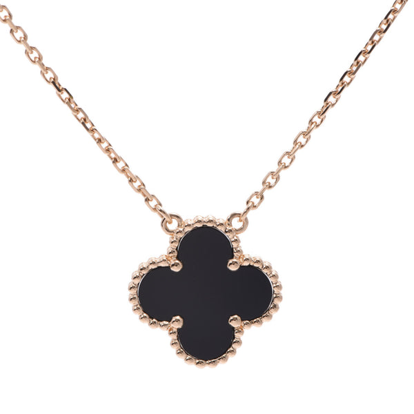 Louis Vuitton & Arpel Vintage Alhambra ladies k18yg / Onyx Necklace