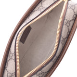 GUCCI古奇GG分裂离合器包FAKE/NOT印刷米色/茶金配件636243中性PVC/皮革第二包未使用银藏