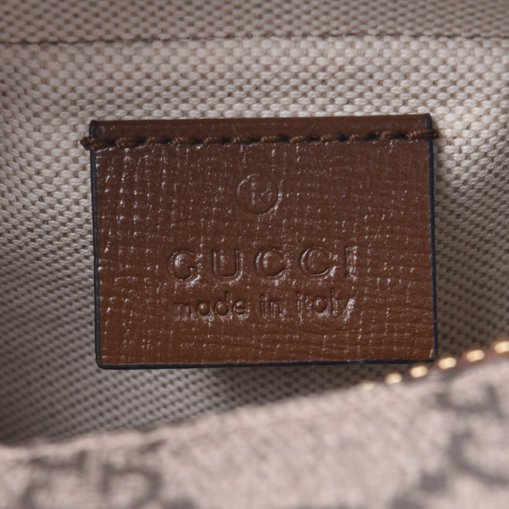 グッチGGスプリーム クラッチバッグ FAKE/NOTプリント ベージュ/茶 ゴールド金具 ユニセックス セカンドバッグ 636243 GUCCI –  銀蔵オンライン