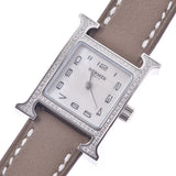 HERMES Hermes H Watch Bezel Diamond HH1.131 Y Engraved (c. 2020) Women's SS/Leather Watch Quartz Shell Dial New Ginzo