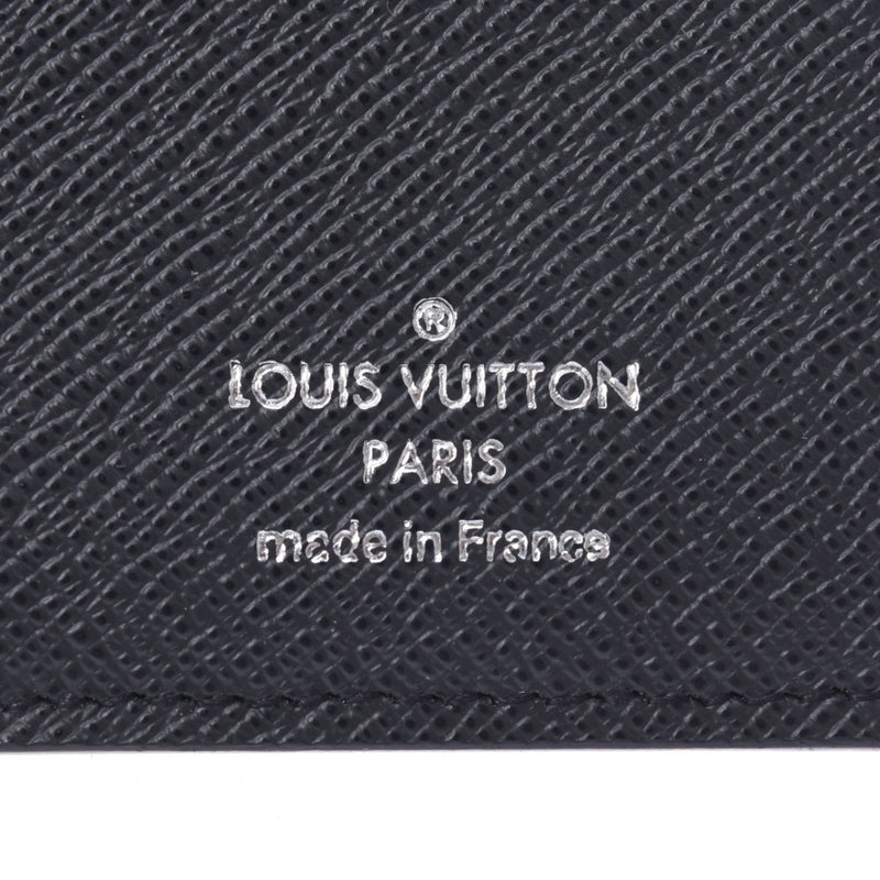 LOUIS VUITTON Louis Vuitton Taiga Portofeuil Braza Noir (Black) M30501 Men's Taiga Long Wallet A Rank Used Ginzo