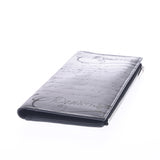 Berluti Berluti Santar Scrit Leather Long Wallet Calligraphy Ice Black Men's Leather Wallet AB Rank Used Ginzo