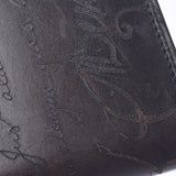 Berluti Berluti Santar Scrit Leather Long Wallet Calligraphy Ice Black Men's Leather Wallet AB Rank Used Ginzo