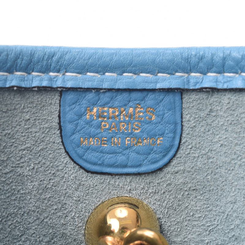 HERMES Hermes Vespa PM: PM Blue Geon Gold Golden Cat (around 1999) Unsex, Triyo Clemmans, Sholder Bag B, B Rank Used Ginzō