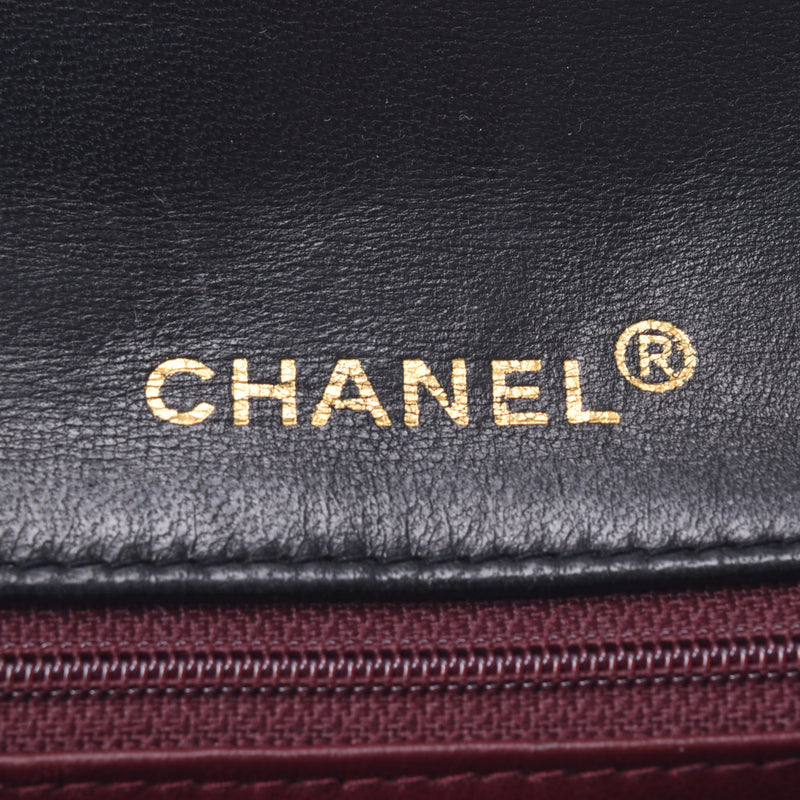 CHANEL Chanel mini-matelasse chain shoulder bag black gold metal fittings Lady's lambskin shoulder bag B rank used silver storehouse