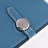 HERMES Hermes Dogon coin purse Blue Gene Silver metal fittings □ O engraved (around 2011) Unisex Togo coin case Shindo used Ginzo