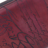 Berluti Berluti, Roundfasner, long purse, caligraphy, red men, leather, long purse B rank, used silver warehouse