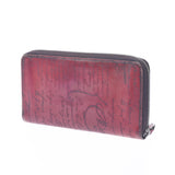 Berluti Berluti, Roundfasner, long purse, caligraphy, red men, leather, long purse B rank, used silver warehouse