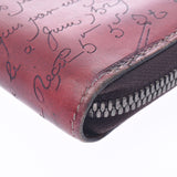 Berluti Berluti, Roundfasner, long purse, caligraphy, red men, leather, long purse B rank, used silver warehouse