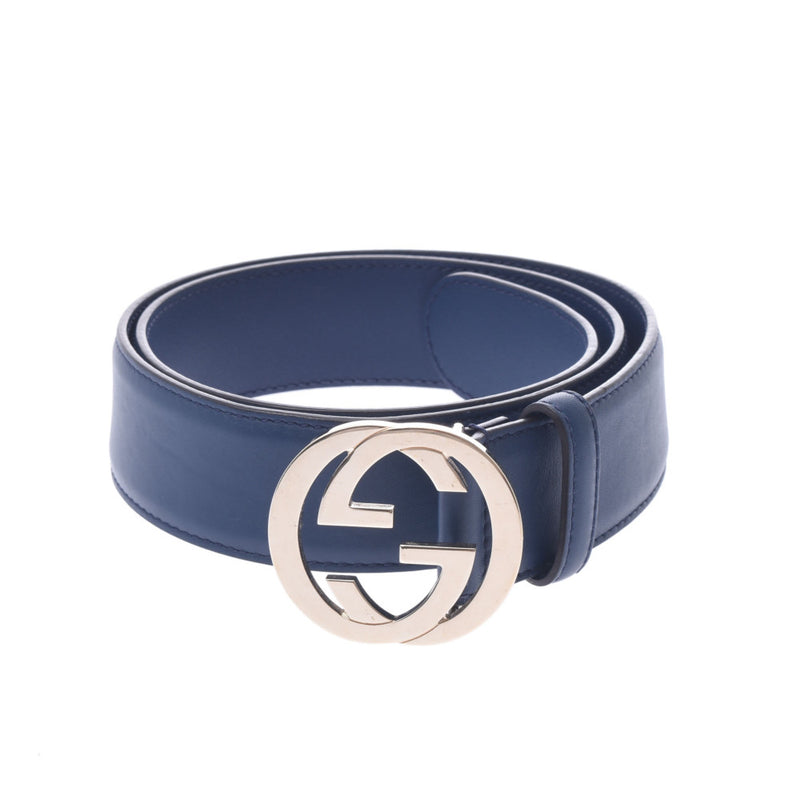 Gucci Interlocking G Buckle 80cm Outlet Navy Gold Fittings Men's