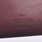 Berluti Berlutty Caligraphic Figure Scrit Leather Wallet Bordeaux Men's Venice Caul Folded Wallet A-Rank Used Silgrin