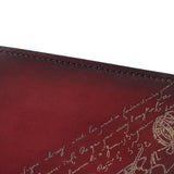 Berluti Berlutty Caligraphic Figure Scrit Leather Wallet Bordeaux Men's Venice Caul Folded Wallet A-Rank Used Silgrin