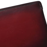 Berluti Berlutty Caligraphic Figure Scrit Leather Wallet Bordeaux Men's Venice Caul Folded Wallet A-Rank Used Silgrin