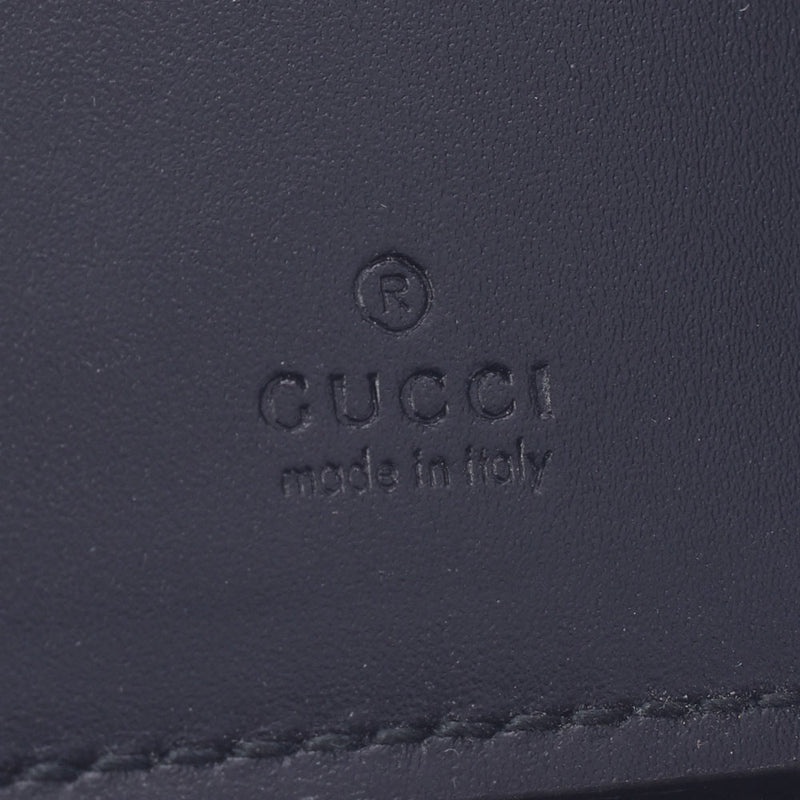 GUCCI Gucci Guccishima Document Case Black Silver Metal Fittings 523100 Men's Leather Travel Case AB Rank Used Ginzo