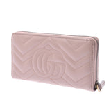 GUCCI Gucci GG Mermont Round Fastener Long Wallet Double G Pink Beige Gold Bracket 443123 Women's Leather Long Wallet Unused Silgrin