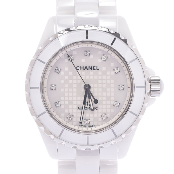 CHANEL Chanel J12 38mm 12P Diamond Ginza Boutique 5th Anniversary Limited H2512 Men's Ceramic /SS Watch Automatic White Shell Dial AB Rank Used Ginzo