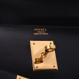 HERMES エルメス ケリー 32 外縫い 2WAY 黒 ゴールド金具 ○Z刻印(1996年頃) レディース BOXカーフ ハンドバッグ Aランク 中古 銀蔵