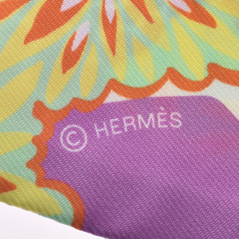 Hermes Hermes Twilee Mieka /三个Gross紫色/蓝色/绿色女士丝绸100％围巾未使用的Silgrin