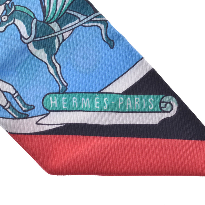 HERMES Hermes Twirie World Exposition /Exposition Universelle Black/Green/Pink Ladies Silk 100% Scarf Unused Ginzo