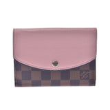 Louis Vuitton Louis Vuitton Damier Portfoille Normandy Rose Valerine N60043 Women's Dumie Camp Bath Two Folded Wallet AB Rank Used Silgrin