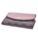 Louis Vuitton Louis Vuitton Damier Portfoille Normandy Rose Valerine N60043 Women's Dumie Camp Bath Two Folded Wallet AB Rank Used Silgrin