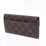 LOUIS VUITTON Louis Vuitton monogram portofoy Sara Brown M60531 unisex monogram canvas long wallet B-rank used silver