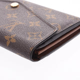 LOUIS VUITTON Louis Vuitton monogram portofoy Sara Brown M60531 unisex monogram canvas long wallet B-rank used silver