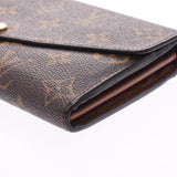 LOUIS VUITTON Louis Vuitton monogram portofoy Sara Brown M60531 unisex monogram canvas long wallet B-rank used silver