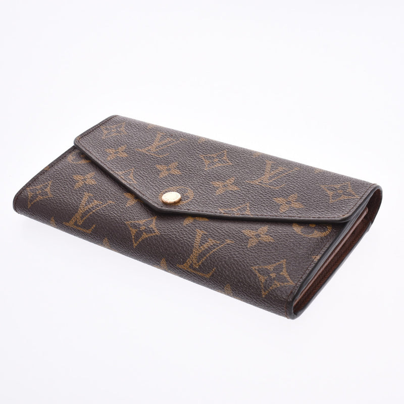 LOUIS VUITTON Louis Vuitton monogram portofoy Sara Brown M60531 unisex monogram canvas long wallet B-rank used silver