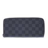 LOUIS VUITTON Louis Vuitton Graphite Zippy Wallet Vertical Black/Grey N63095 Men's Damiere Graphite Canvas Long Wallet Shindo Used Ginzo