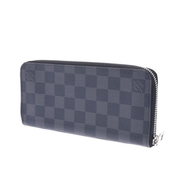 LOUIS VUITTON Louis Vuitton Graphite Zippy Wallet Vertical Black/Grey N63095 Men's Damiere Graphite Canvas Long Wallet Shindo Used Ginzo