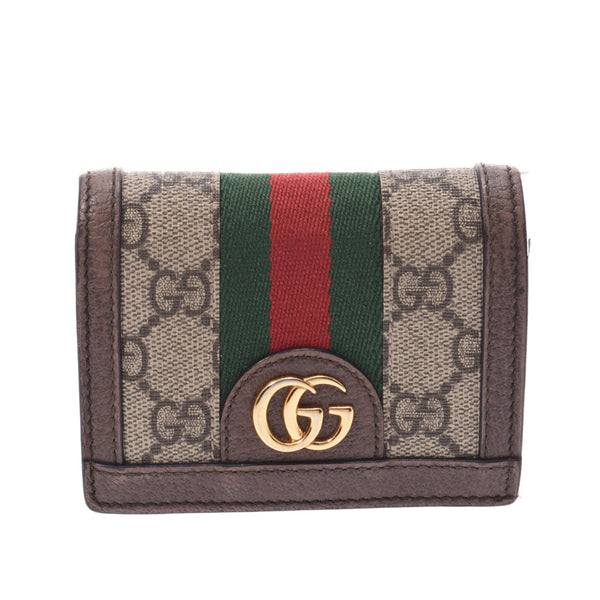 GUCCI Gucci Off Dispertise Wallet Breege 523155 Women GG Sprim Canvas Caul Folded Wallet B Rank Used Sinkjo