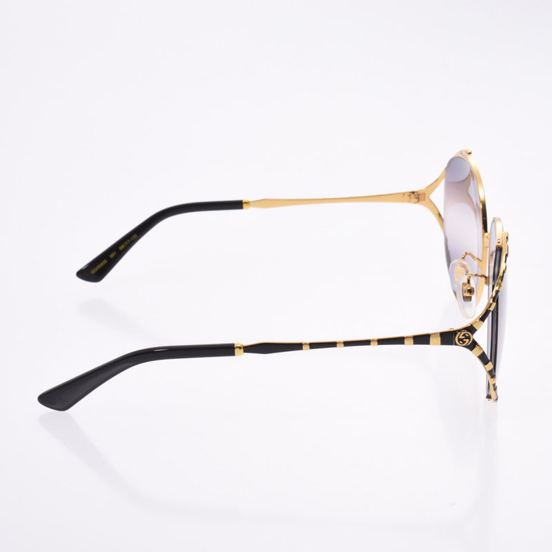 GUCCI Gucci Interlocking G Gold / Black GG0595S Ladies Metal Frame Sunglasses A-Rank Used Sinkjo