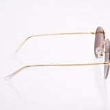 BALENCIAGA Valenciaga Aviator Tear Drop Logo Lens Tea BB0013S Unisex Metal Frame Sunglasses A-Rank Used Silgrin