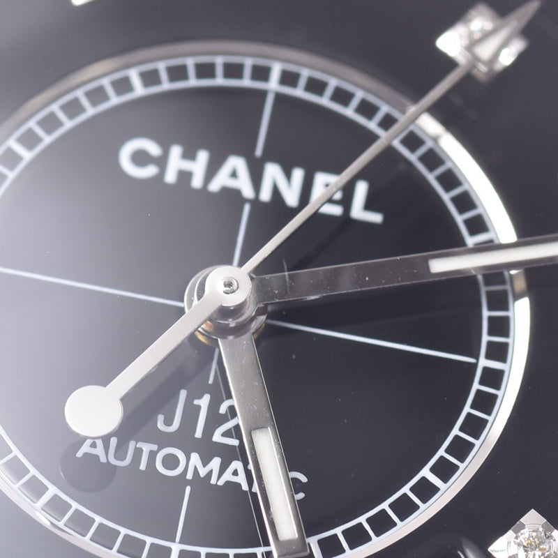 CHANEL シャネル J12 38mm 12Pダイヤ H1626 メンズ 黒セラミック/SS 腕時計 自動巻き 黒文字盤 Aランク 中古 銀蔵