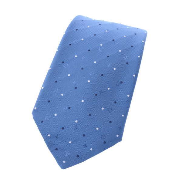 Louis Vuitton Louis Vuitton Monogram Dot Pattern Blue Men's Silk 100% Necktie AB Rank Used Silgrin