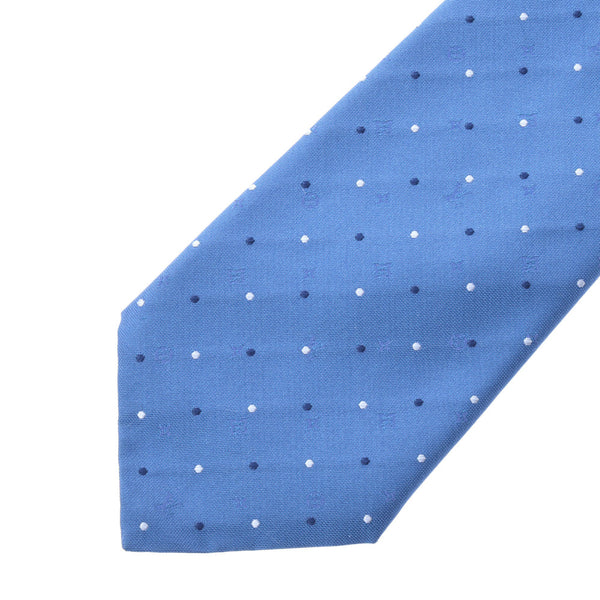 Louis Vuitton Louis Vuitton Monogram Dot Pattern Blue Men's Silk 100% Necktie AB Rank Used Silgrin
