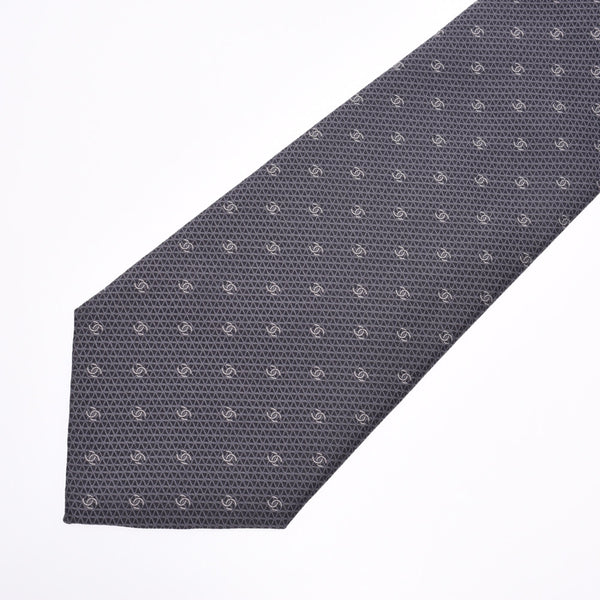 Chanel Chanel Coco Mark Pattern Gray Men's Silk 100% Necktai Unused Silgrin