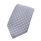 Hermes Hermes Clover Pattern Gray Men's Silk 100% Tie A-Rank Used Silgrin