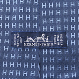 Hermes Hermes H Pattern Blue Men's Silk 100% Necktai A-Rank Used Silgrin