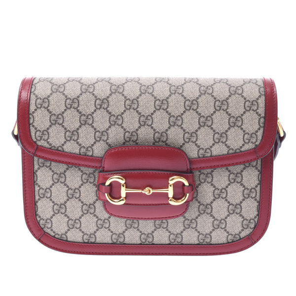 GUCCI Gucci Hose Bit 1955 Red 602204 Ladies GG Sprim Canvas Leather Shoulder Bag A-Rank Used Silgrin
